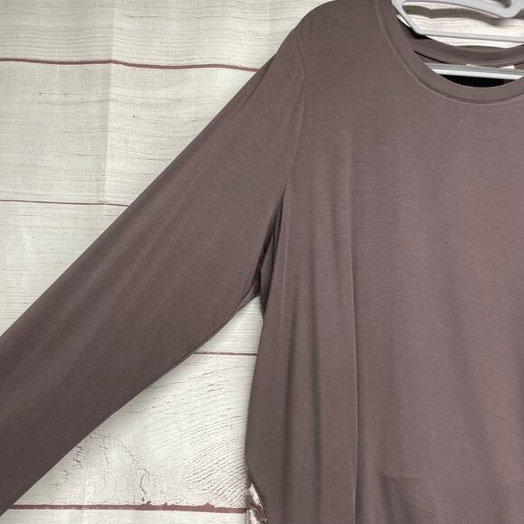 Logo Lori Goldstein Tunic Top Size L Red Asher Velvet Burnout High Low size XL - Picture 3 of 13